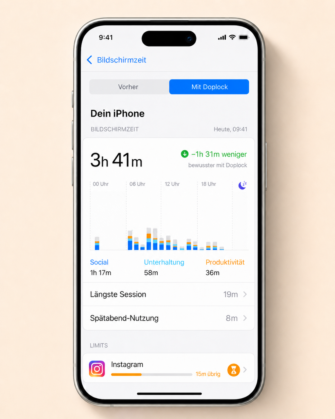 iPhone Bildschirmzeit mit Doplock