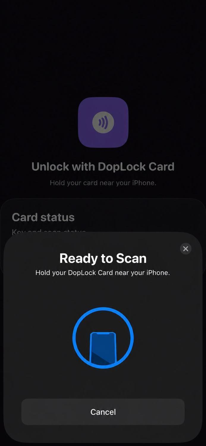 Mit Doplock Card wieder entsperren